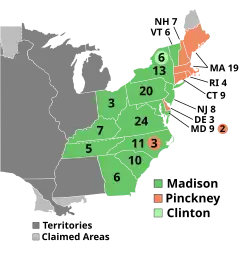 Election maps by state for election of 1808.