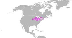 Área de distribuição da tartaruga-de-Blanding