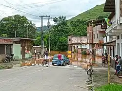 Ruas do bairro alagadas pelo rio Piracicaba após chuvas intensas na região em 2022