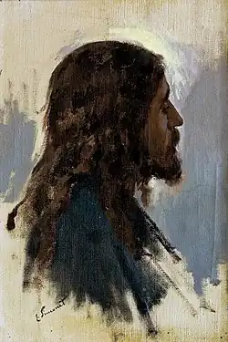 Cabeça de Jesus (1890) por Enrique Simonet.