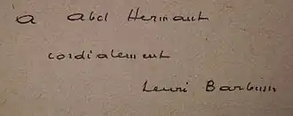 Envoi de Barbusse à Abel Hermant