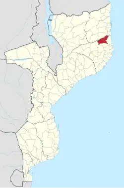 Localização do distrito em Moçambique