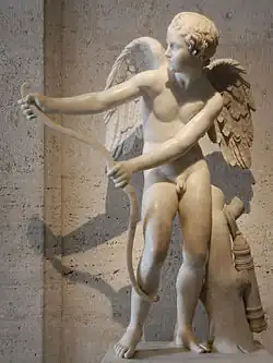 Eros Encordoando Seu Arco,, uma cópia romana dos Museus Capitolinos de um original grego por Lísipo; 2º&nbsp;século&nbsp;d.C.; mármore; altura: 123&nbsp;cm; Museus Capitolinos (Roma)