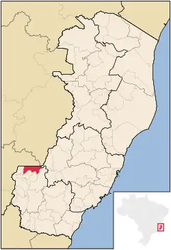Localização de Ibatiba no Espírito Santo