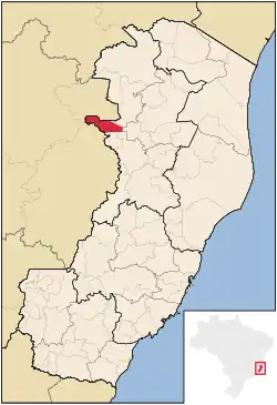 Localização de Mantenópolis no Espírito Santo
