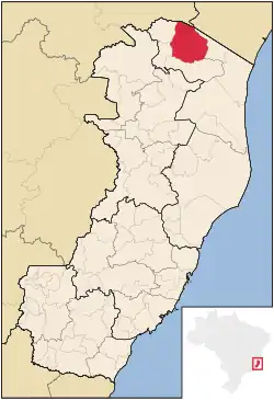 Localização de Montanha no Espírito Santo