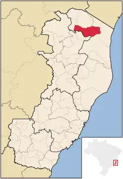 Localização de Pinheiros no Espírito Santo