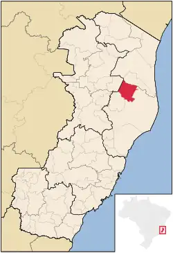 Localização de Sooretama no Espírito Santo