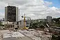 O complexo durante a construção do metrô em 2010