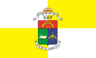 Estandarte da Academia de Polícia Militar Dom João VI, da Polícia Militar do Estado do Rio de Janeiro.