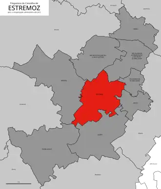 Localização no município de Estremoz