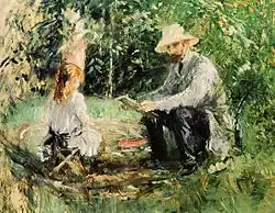 Eugène Manet et sa fille au jardin, óleo sobre tela, 1883