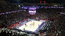 Durante a partida Espanha e Turquia.