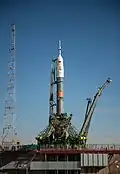 A Soyuz TMA-16M pronta para o lançamento.