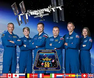 Saint-Jacques, McClain, Kononenko, Ovchinin, Hague e Koch