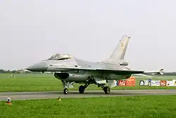 Um dos F-16 Fighting Falcons do Componente Aéreo da Bélgica.