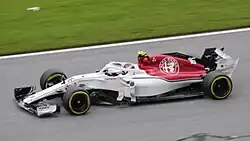 Charles Leclerc pilotando a Sauber C37 durante o GP da Áustria de 2018