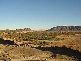 Vista de Figuigue e do seu oásis