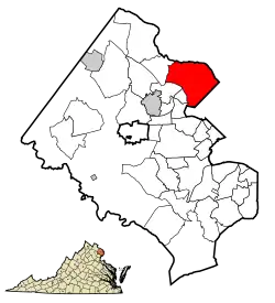 Localização no condado de Fairfax