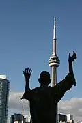 Detalhe da obra Irish potato famine memorial no Ireland Park, Toronto