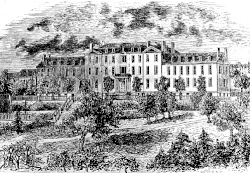 Fenwick Hall on a hill in 1844.