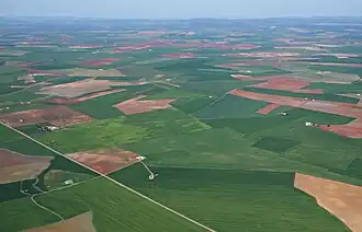 Vista aérea da campina perto de Azuaga
