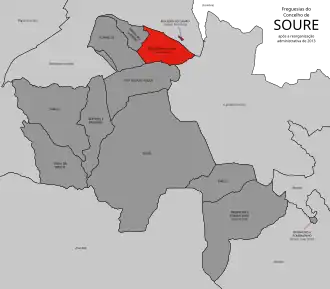 Localização no município de Soure