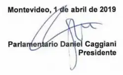 Assinatura de Daniel Caggiani