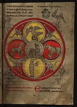 Anónimo: Visão do Cordeiro e Quatro Seres do Apocalipse do Lorvão, 1189. Torre do Tombo