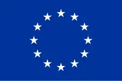 Bandeira num monocromo azul.