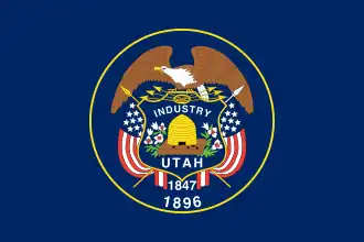 Antiga bandeira estadal do Utah (1913-2011).