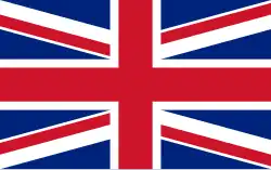 Bandeira do Reino Unido capturada durante a primeira invasão britânica em 1806 e exibida como um troféu de guerra no convento de Santo Domingo, da cidade de Buenos Aires, Argentina.[2]