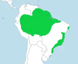 Distribuição da galinha-do-mato