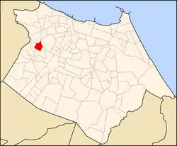 Mapa de Fortaleza com destaque para o bairro Dom Lustosa.