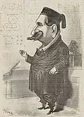 Caricatura de Delsarte ensinando (Paul Hadol, in "Album du Gaulois", 1861)