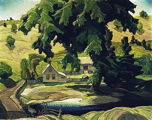 Fazenda, Haliburton, óleo sobre cartão, 1940, coleção de arte canadense McMichael, Kleinburg