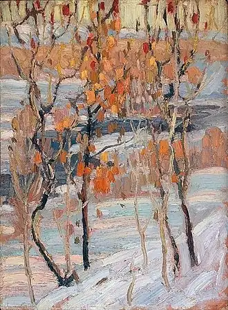 Study for Sumacs , óleo sobre madeira, 1915, National Gallery of Canada, Ottawa