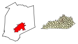 Localização no condado de Franklin