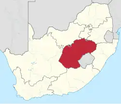 Localização do Estado Livre na África do Sul