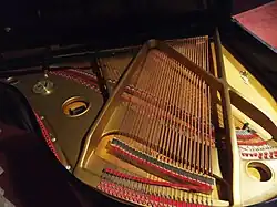 Parte interna do piano de cauda