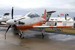 Um PC-21 em exposição estática, 2009.