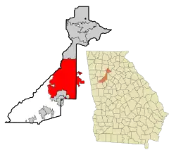 Localização no condado de Fulton
