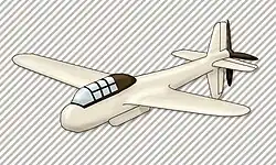 Desenho do Göppingen Gö 9, que serviu no desenvolvimento do Do 335. O destino desta aeronave de testes é desconhecido.[3]