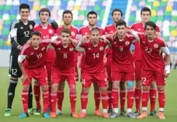 Kochorashvili no onze inicial da seleção da Geórgia sub-18, em 2016. Primeiro na fila de baixo com a camisola 19.