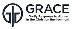 Logo da organização Grace, contém o símbolo da instituição, o acrônimo GRACE e o nome por extenso.
