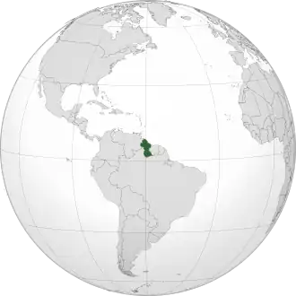 Localização de Guiana