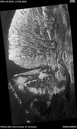 Ganges Mensa, visto pela HiRISE.