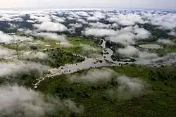 Foto do Parque Nacional de Garamba de um avião