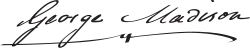 Assinatura de George Madison