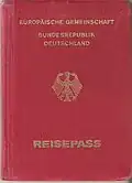 em 1998 Capa de um passaporte da República Federal da Alemanha (Comunidade Europeia)